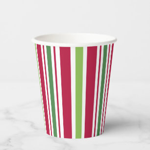 Gobelets En Papier Tasses de papier Retro Christmas Stripes