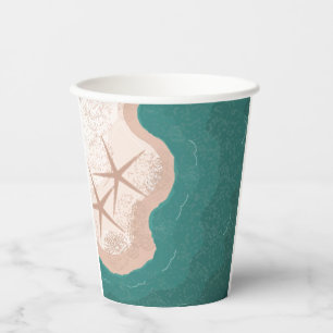 Gobelets En Papier Tasses de Starfish et de Green Ocean Paper