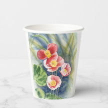 tasses en papier avec design floral