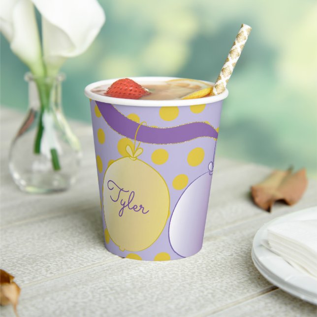 Gobelets En Papier Tasses en papier "Baby Golden Footprints" 8 oz. (Insitu)