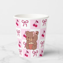 Tasses en papier Bows & Bears