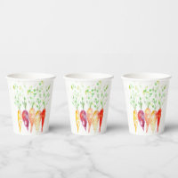 Tasses en papier - Carottes d'hélium d'aquarelle
