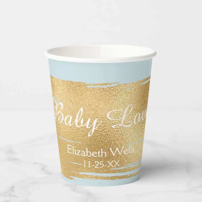 Gobelets En Papier Tasses en papier "Classic Gold/Blue" 8 oz. (Gauche)