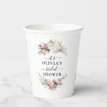 Tasses en papier Fête de mariage Bouquet de fleurs