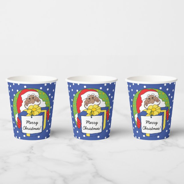Gobelets En Papier Tasses en papier "Le Père Noël présente" 8 oz. (Multi)