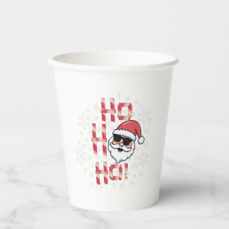 Gobelets En Papier Tasses en papier Noël Cool Retro Santa