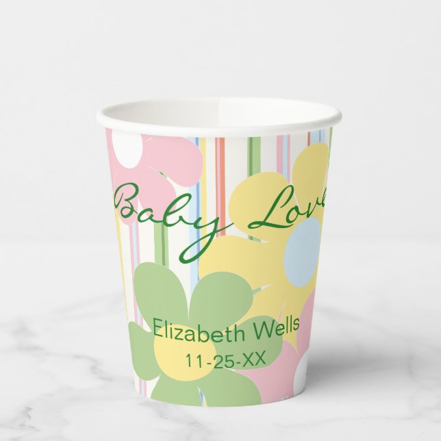 Gobelets En Papier Tasses en papier "Picnic Floral" 8 oz. (Gauche)