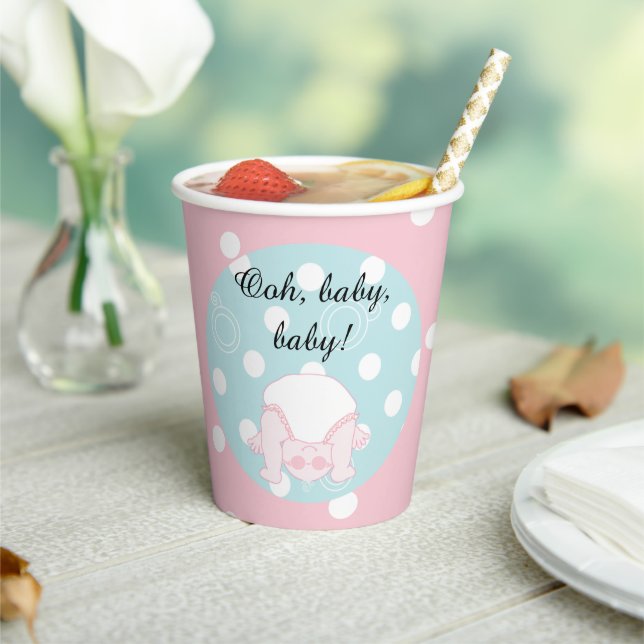 Gobelets En Papier Tasses en papier "Pink/Blue BABY" 8 oz. (Insitu)