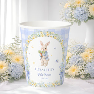Gobelets En Papier Tasses en papier pour baby shower Cute Bunny Blue