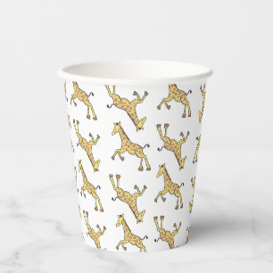 Gobelets En Papier Tasses en papier pour Baby Shower motif girafe mig