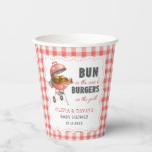 Tasses en papier pour Baby Shower Red Gingham Burg