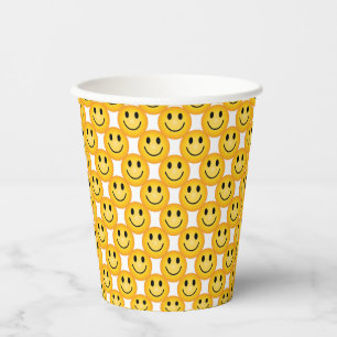 Gobelets En Papier Tasses en papier pour fête avec impression d'emoji