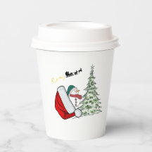 Tasses en papier pour noël, fêtes