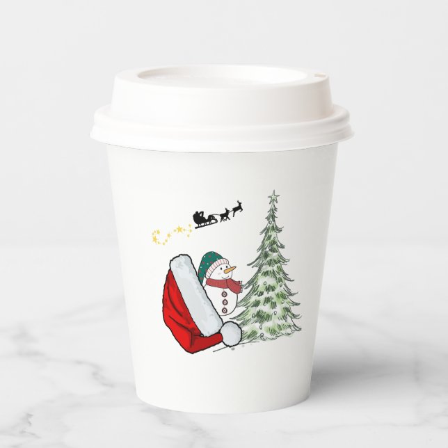 Gobelets En Papier Tasses en papier pour noël, fêtes (Recto)