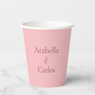 Gobelets En Papier Tasses en papier simples rose et bordeaux pour mar