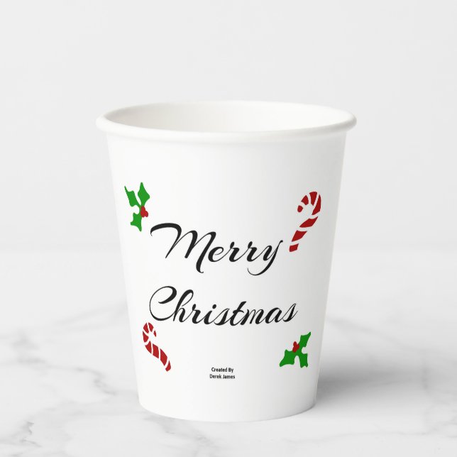 Gobelets En Papier Tasses en papier Souhaits de Noël (Recto)