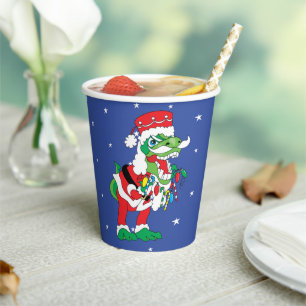 Gobelets En Papier Tasses en papier "TySantaSaurus Rex" 8 oz.