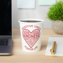 Gobelets En Papier Tasses en Papier Vibrations Positives Vie Positive