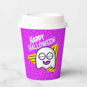Gobelets En Papier Tasses Halloween fantôme effrayant - violet