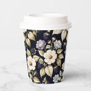 Gobelets En Papier Tasses Papier à Thé Fleur Blackberry
