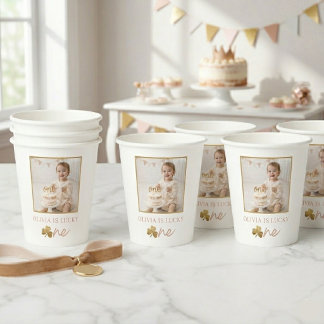Gobelets En Papier Tasses Photo pour la Première Anniversaire de la C