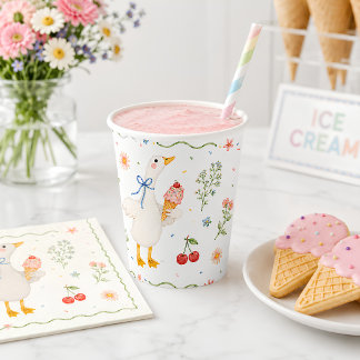 Gobelets En Papier Tasses pour Baby Shower Silly Goose Ice Cream Soci