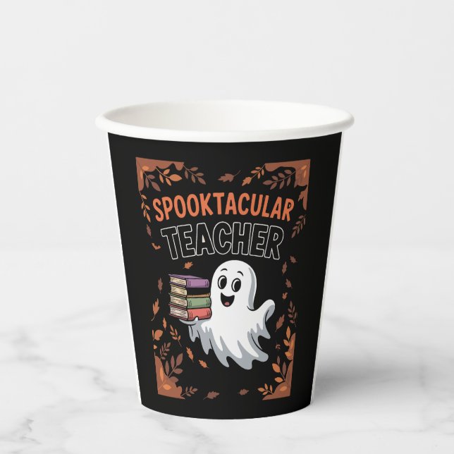 Gobelets En Papier Teacher Spooktacular Halloween T-shirt (Recto)
