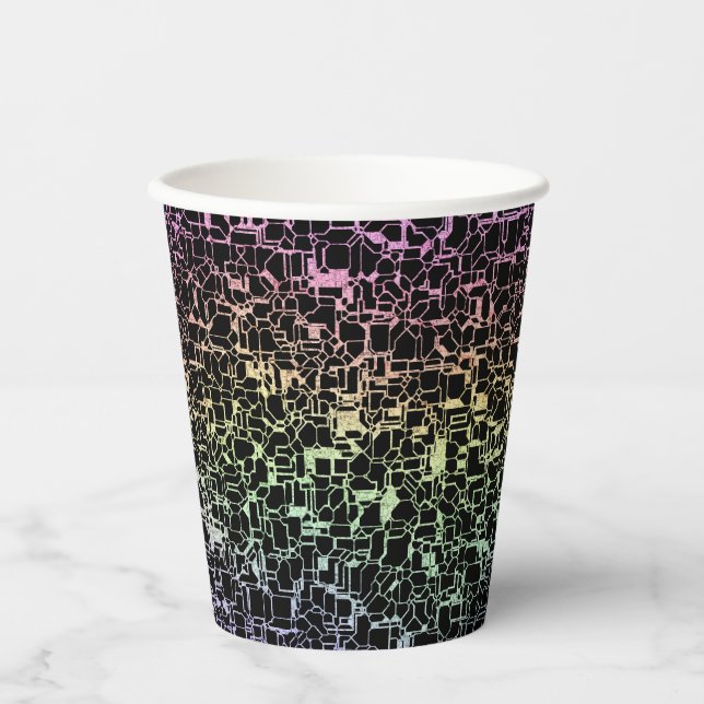Gobelets En Papier techno rainbo : (Recto)