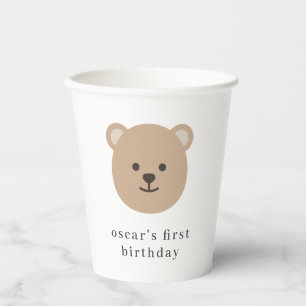 Gobelets En Papier Teddy Bear Face -