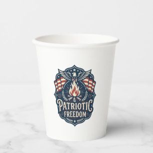 Gobelets En Papier Tee-shirt graphique vectoriel nuit de feu patrioti