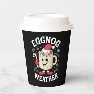 Gobelets En Papier Temps de lait de poule Noël Noël rétro