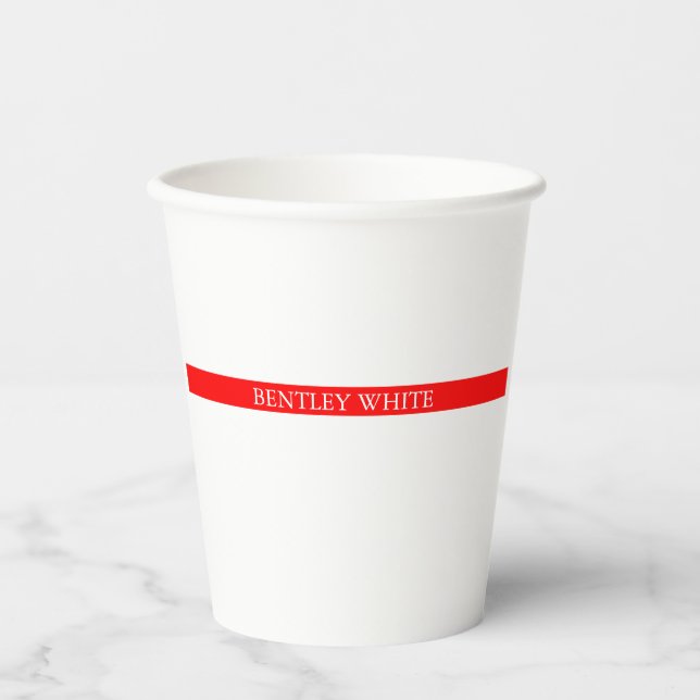 Gobelets En Papier Tendance Rouge Blanc Style Simple Simple Plaque Vo (Recto)