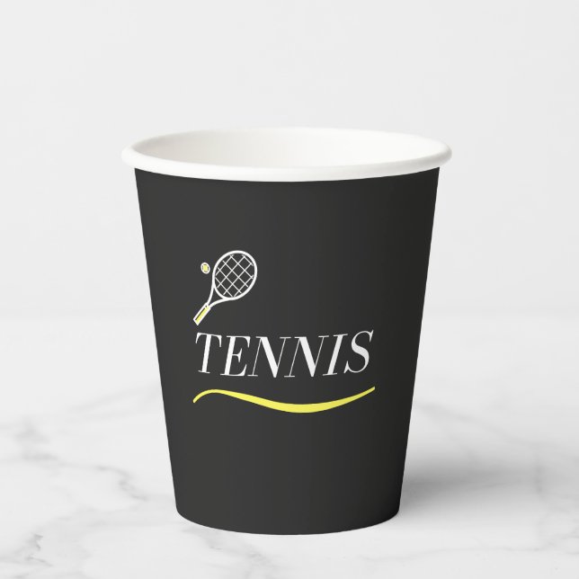 Gobelets En Papier Tennis Design Sport Joueur sportif Coach Party (Recto)