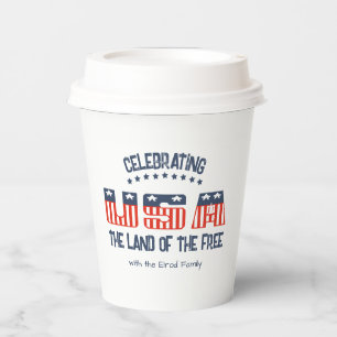 Gobelets En Papier Terre du patriotique libre