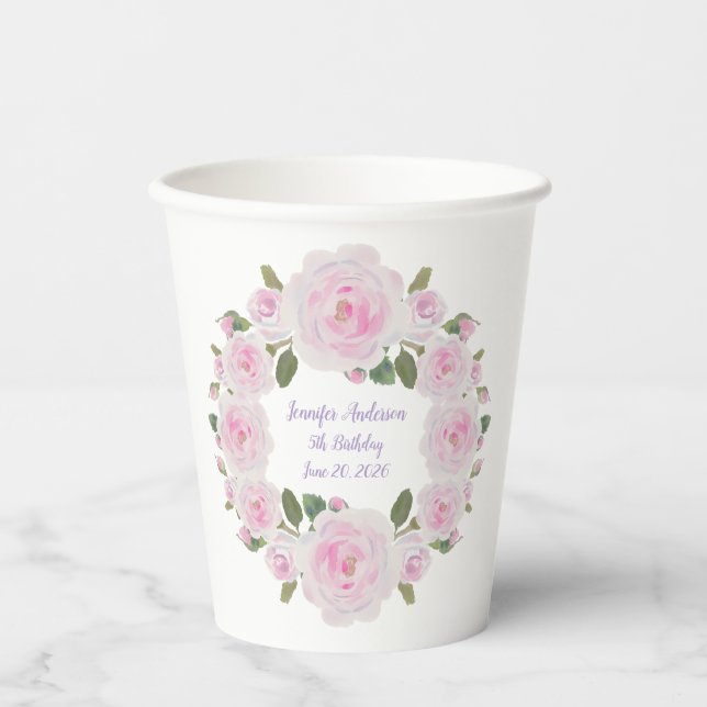 Gobelets En Papier Textes personnalisés, Tasses en papier Couronne de (Recto)