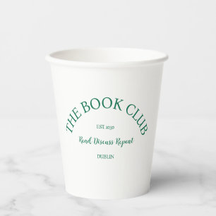 Gobelets En Papier The Book Club Green Crest Lire Discuter Répéter