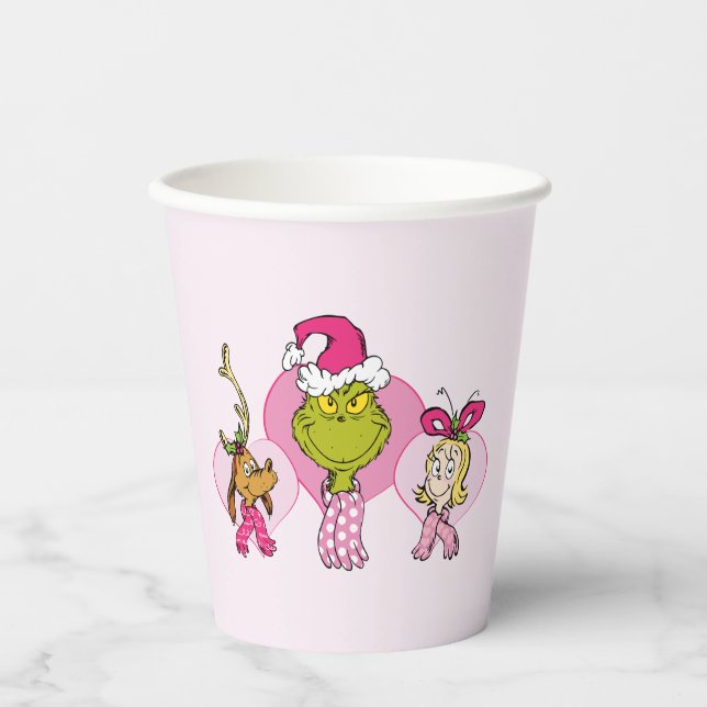 Gobelets En Papier The Grinch Crew in Pink Valentine's Portrait (Recto)