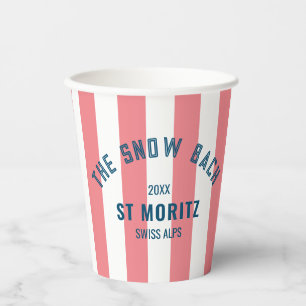 Gobelets En Papier The Snow Bach Cabine Rose Rayure Enterrement de Vi
