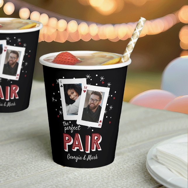 Gobelets En Papier Thème de casino pour couple - Photo de couple parf (Créateur téléchargé)