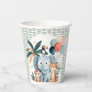 Gobelets En Papier Thème de fête d'anniversaire Jungle sauvage