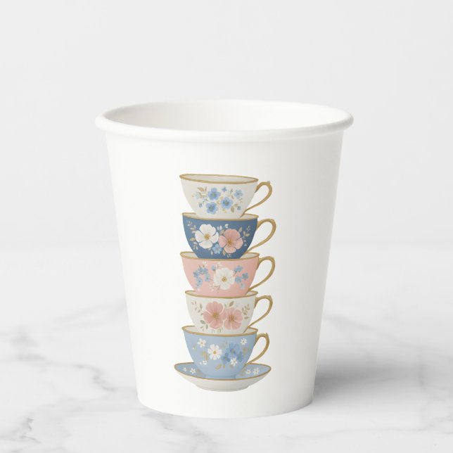 Gobelets En Papier Time for Tea Bridal Shower Paper cup (Recto)