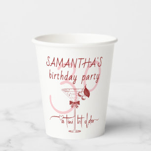 Gobelets En Papier Tini Bit Ancienne Bow moderne Cherry Martini Anniv