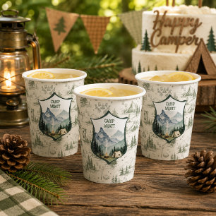 Gobelets en papier Toile de Crête Happy Camper
