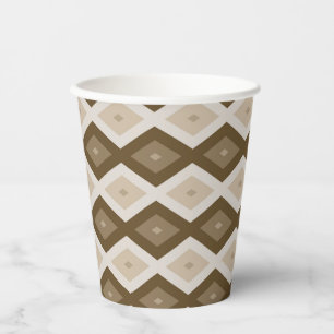 Gobelets En Papier Tons de motif diamant brun