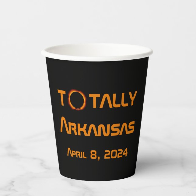 Gobelets En Papier Totalement Arkansas 2024 Solar Eclipse (Recto)