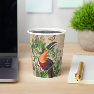 Gobelets En Papier Toucan Jungle Tropical Bird Belle antique