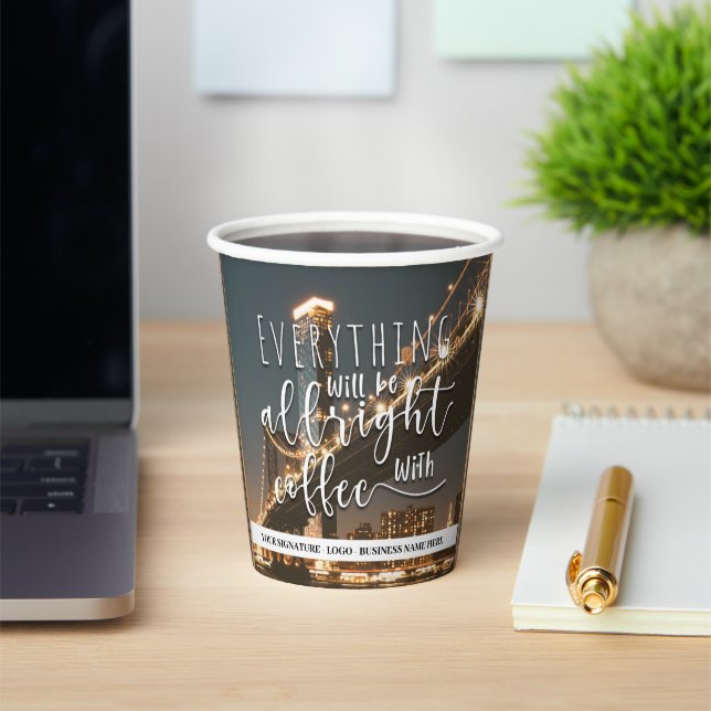 Gobelets En Papier Tout ira bien avec le champ coffee_logo (Insitu)