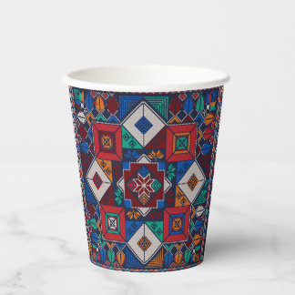 Gobelets En Papier Traditionnel Palestine Broderie tatreez coloré