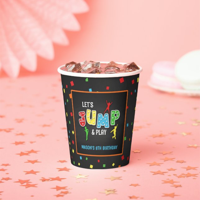 Gobelets En Papier Trampoline Birthday Paper Cup - Garçon (Insitu)