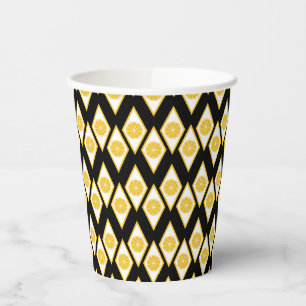 Gobelets En Papier Tranches d'agrumes dans Motif Diamant moderne